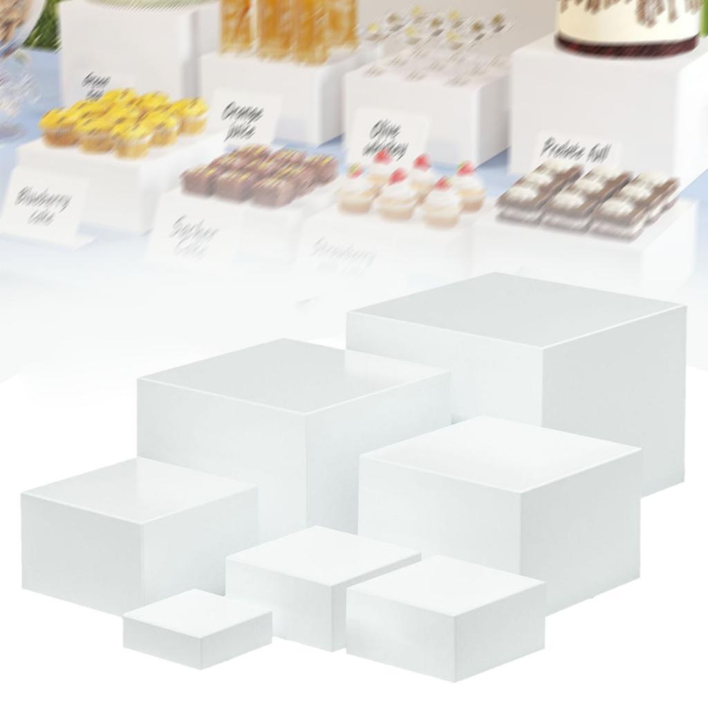 7 Pieces Acrylic Cube Display  - Food Storage On Table のレビューと価格