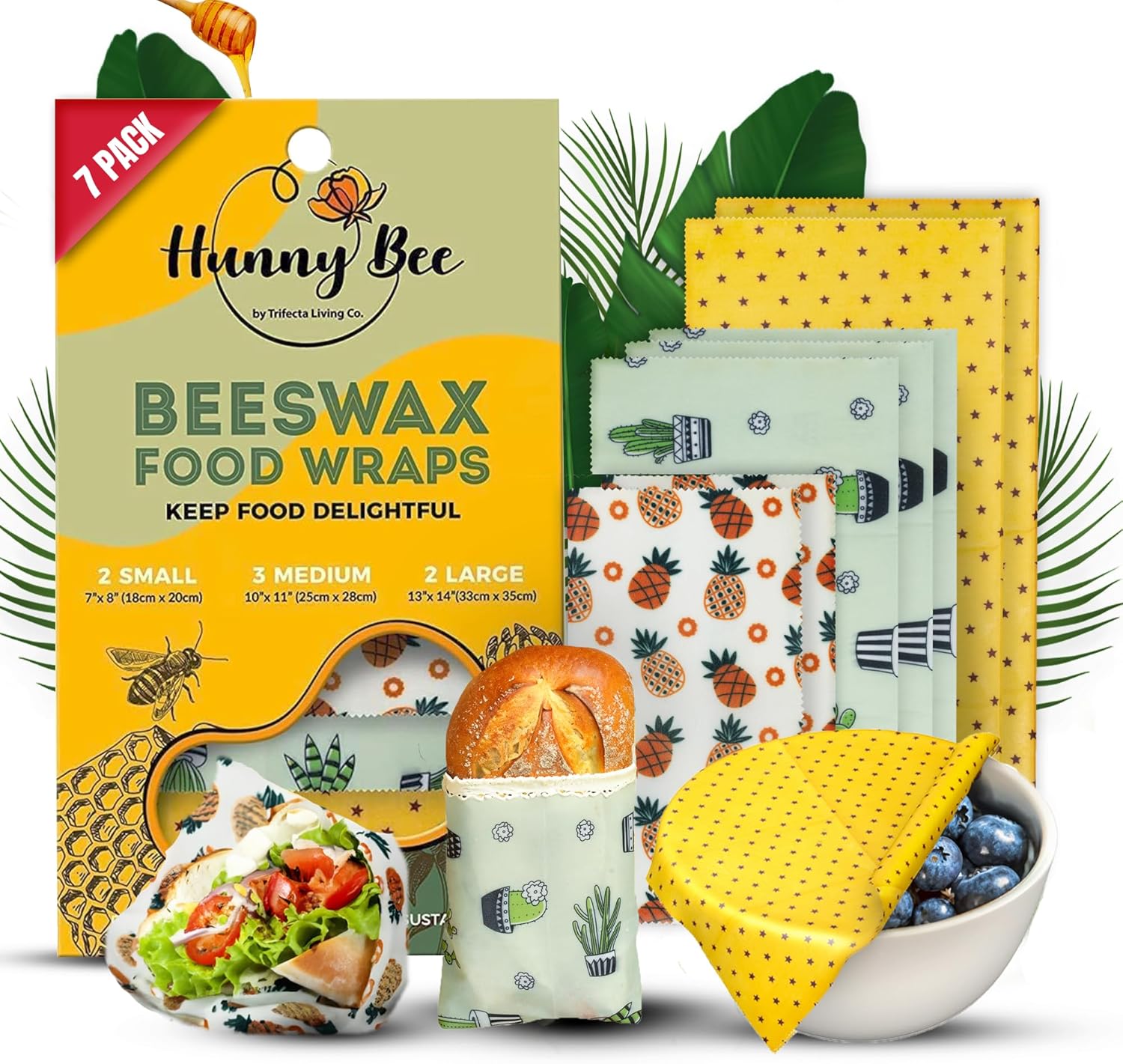 Beeswax Wraps Set of 7, Fresh  - Beeswax Food Wrap のレビューと価格