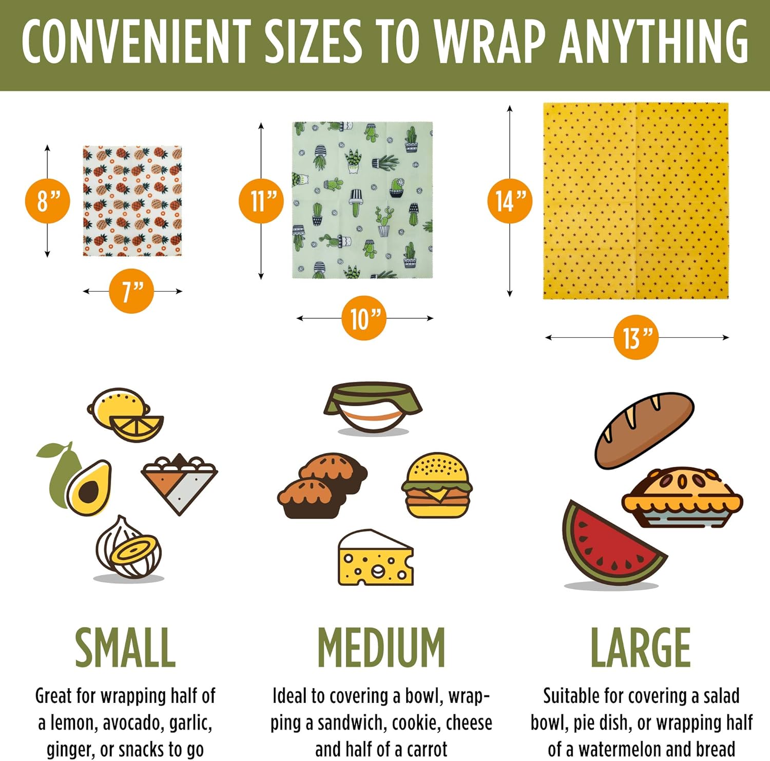 Beeswax Wraps Set of 7, Fresh  - Beeswax Food Wrap のレビューと価格