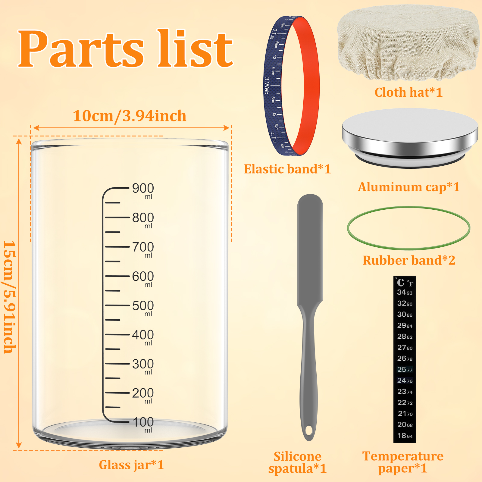 Sourdough Starter Jar Kit 900m - Food Storage On Table のレビューと価格