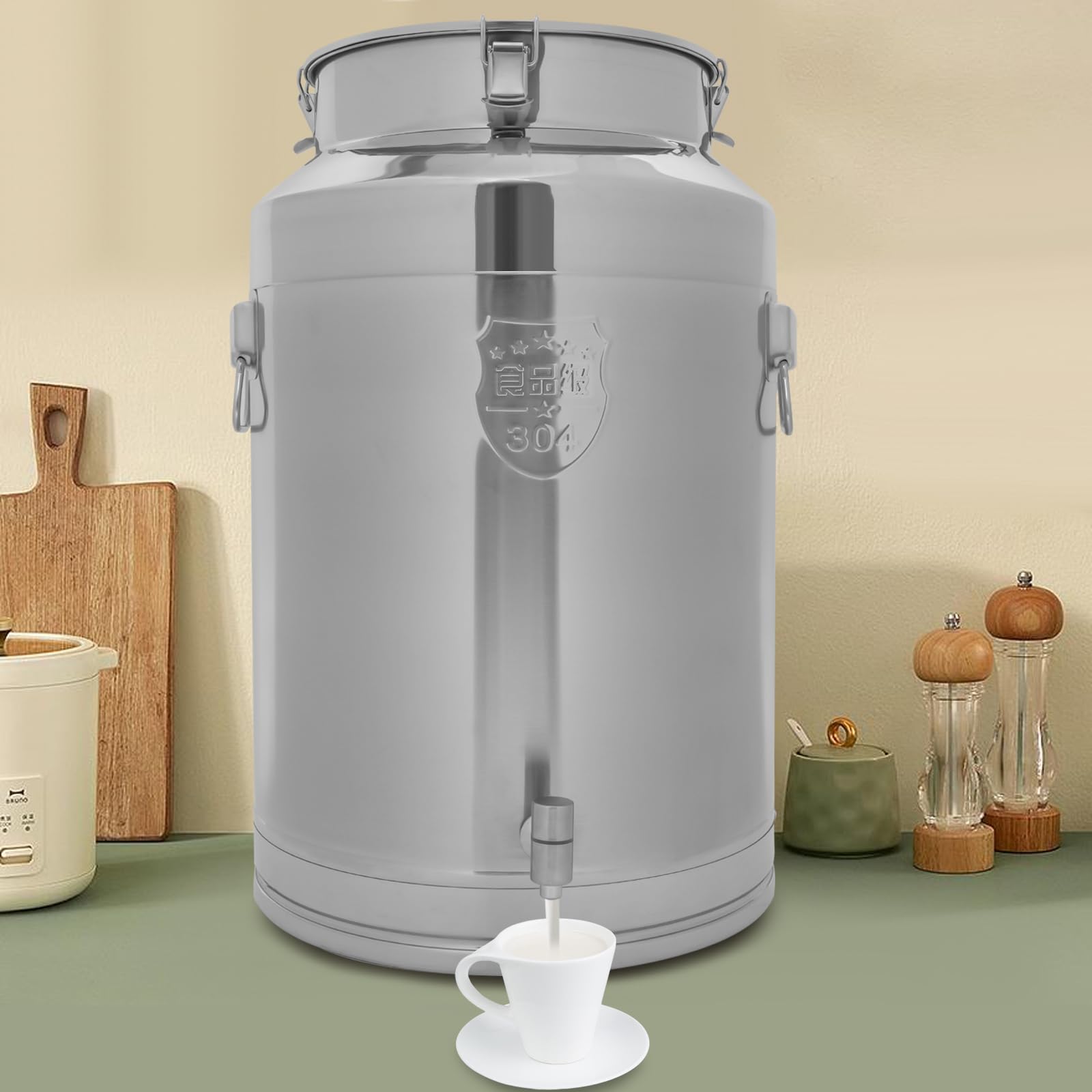 76L/20Gal Milk Can with Spigot - Food Storage In Cooler のレビューと価格