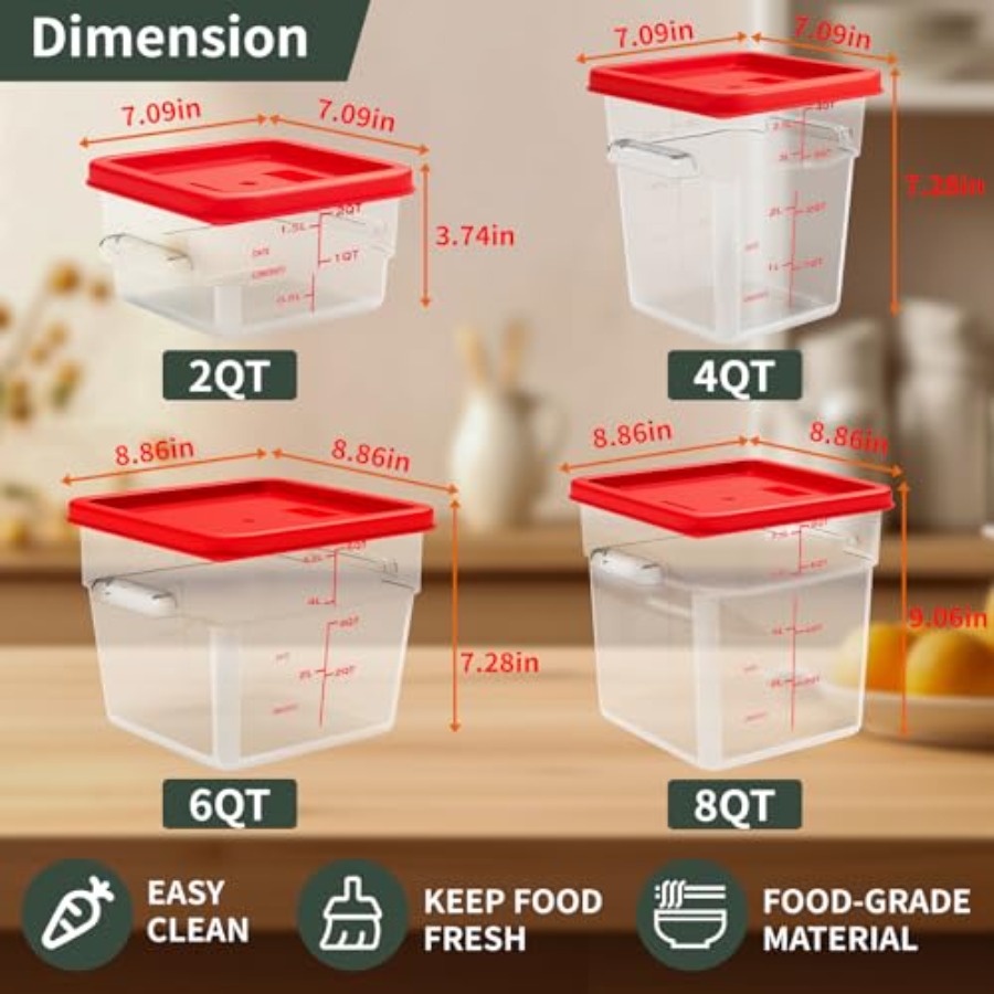 6 Quart Set of 4 Food Storage  - Food Storage Quart Containers のレビューと価格