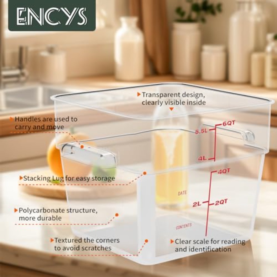 6 Quart Set of 4 Food Storage  - Food Storage Quart Containers のレビューと価格