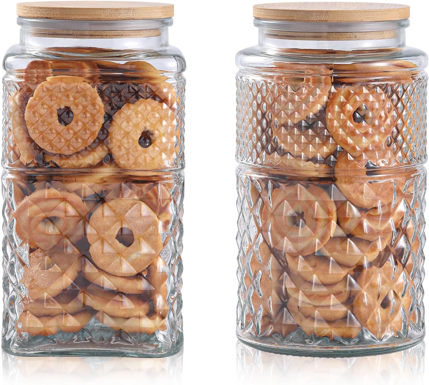 0.7Gallon/2600ml Glass Cookie  - Food Storage Containers Set のレビューと価格