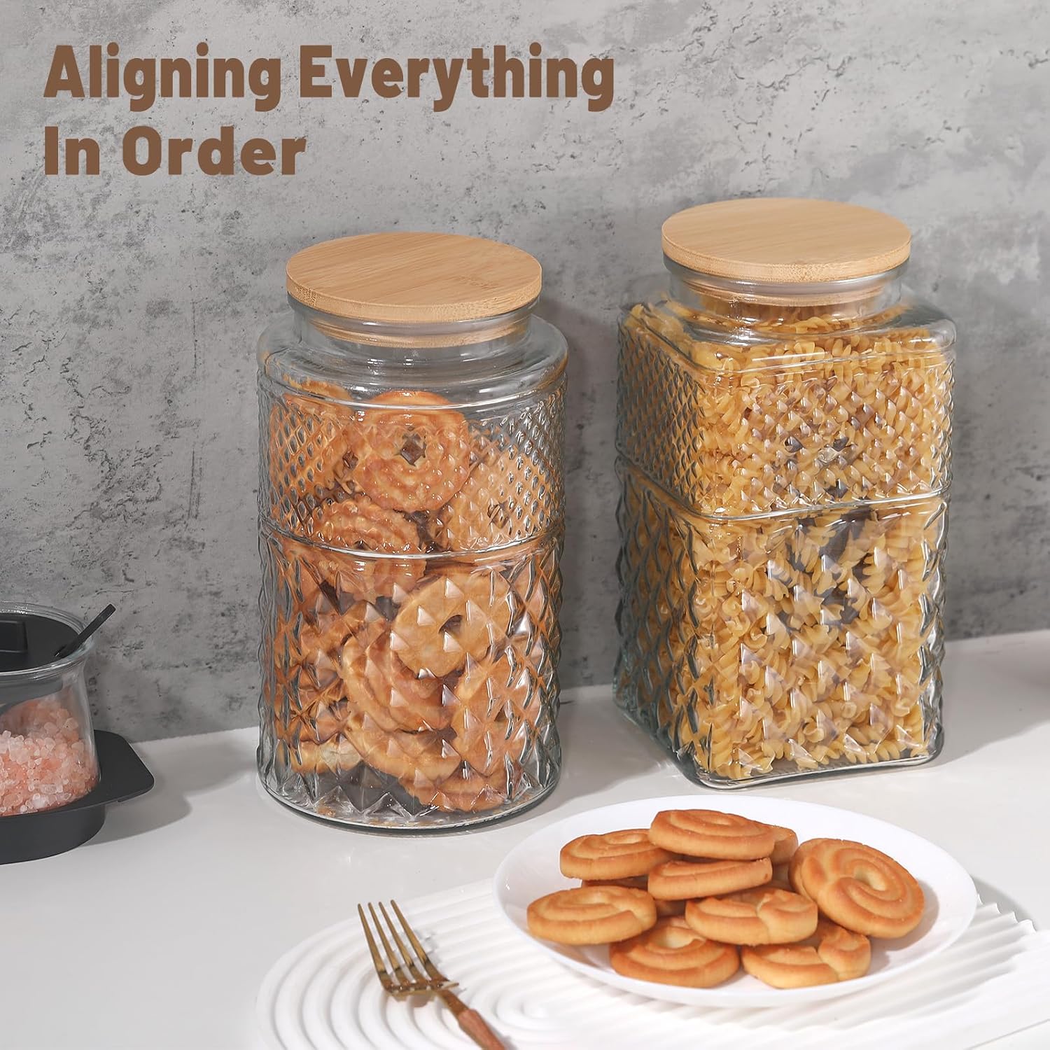 0.7Gallon/2600ml Glass Cookie  - Food Storage Containers Set のレビューと価格