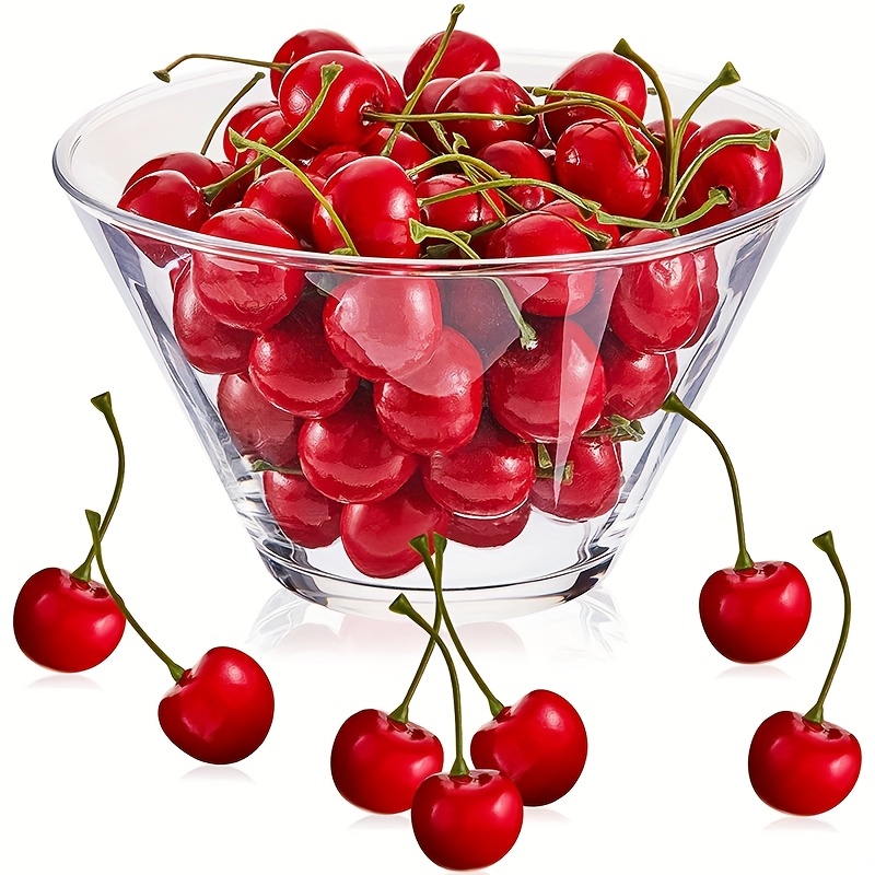 50PCS Artificial Cherry Fake F - Food Storage On Table のレビューと価格