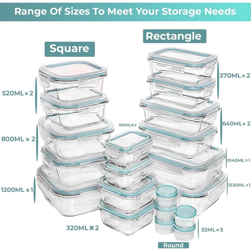 Pc Set Glass Food Storage Cont - Food Storage Containers Set のレビューと価格