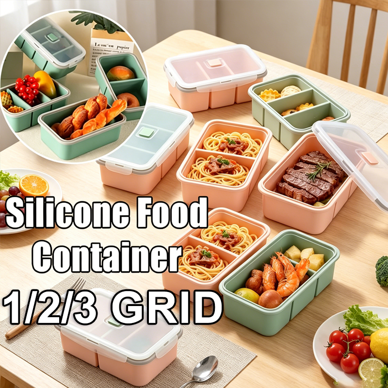 Reusable Large Divided Silicon - Food Storage Box Large のレビューと価格