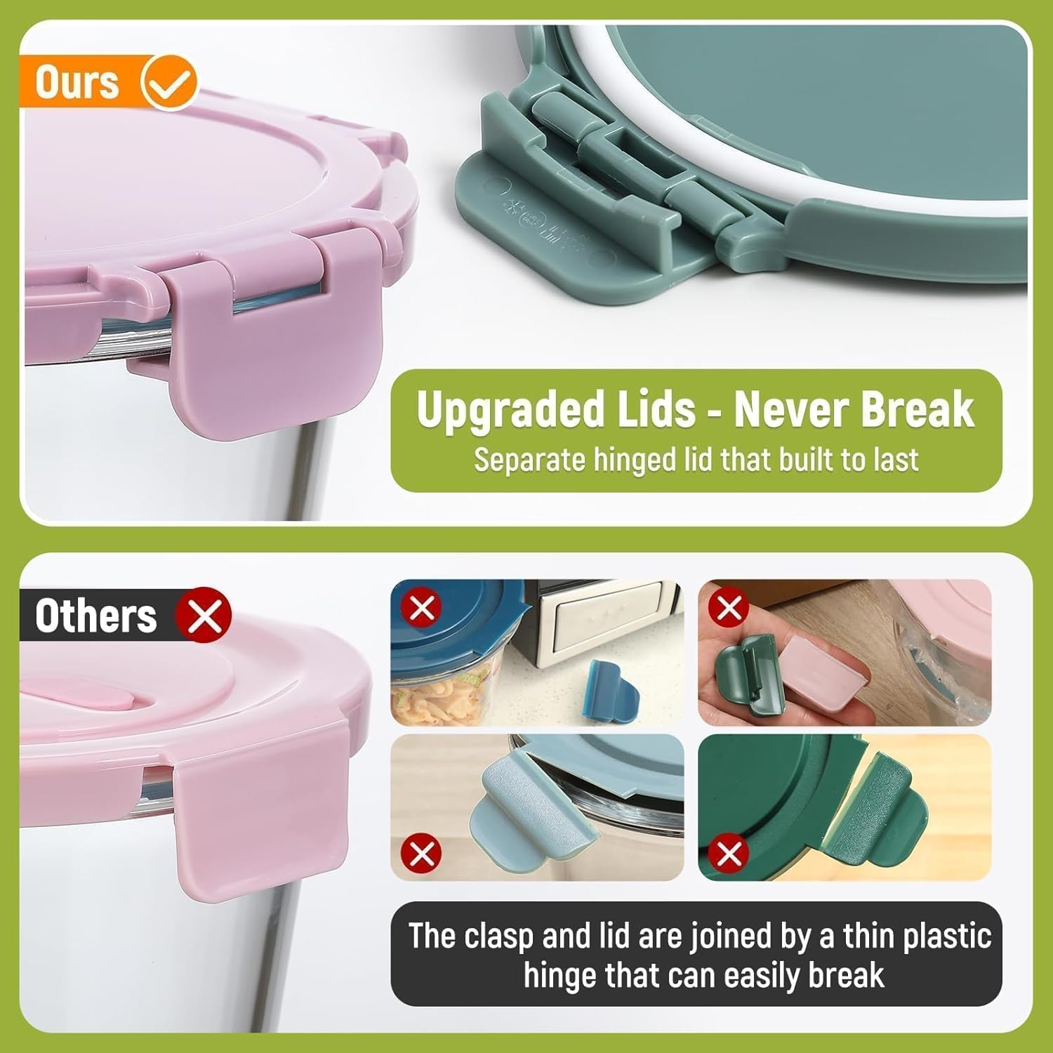 [UPGRADED LID] 6 Sets 3 Cup/24 - Food Storage Containers Set のレビューと価格