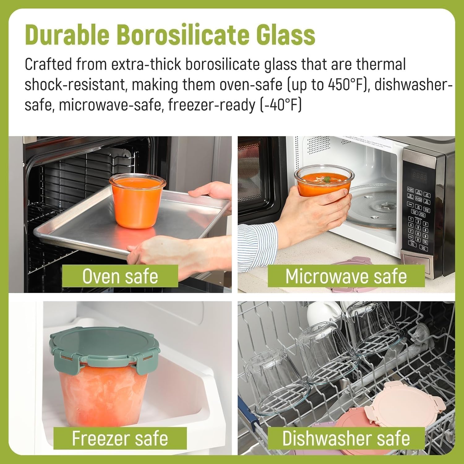 [UPGRADED LID] 6 Sets 3 Cup/24 - Food Storage Containers Set のレビューと価格