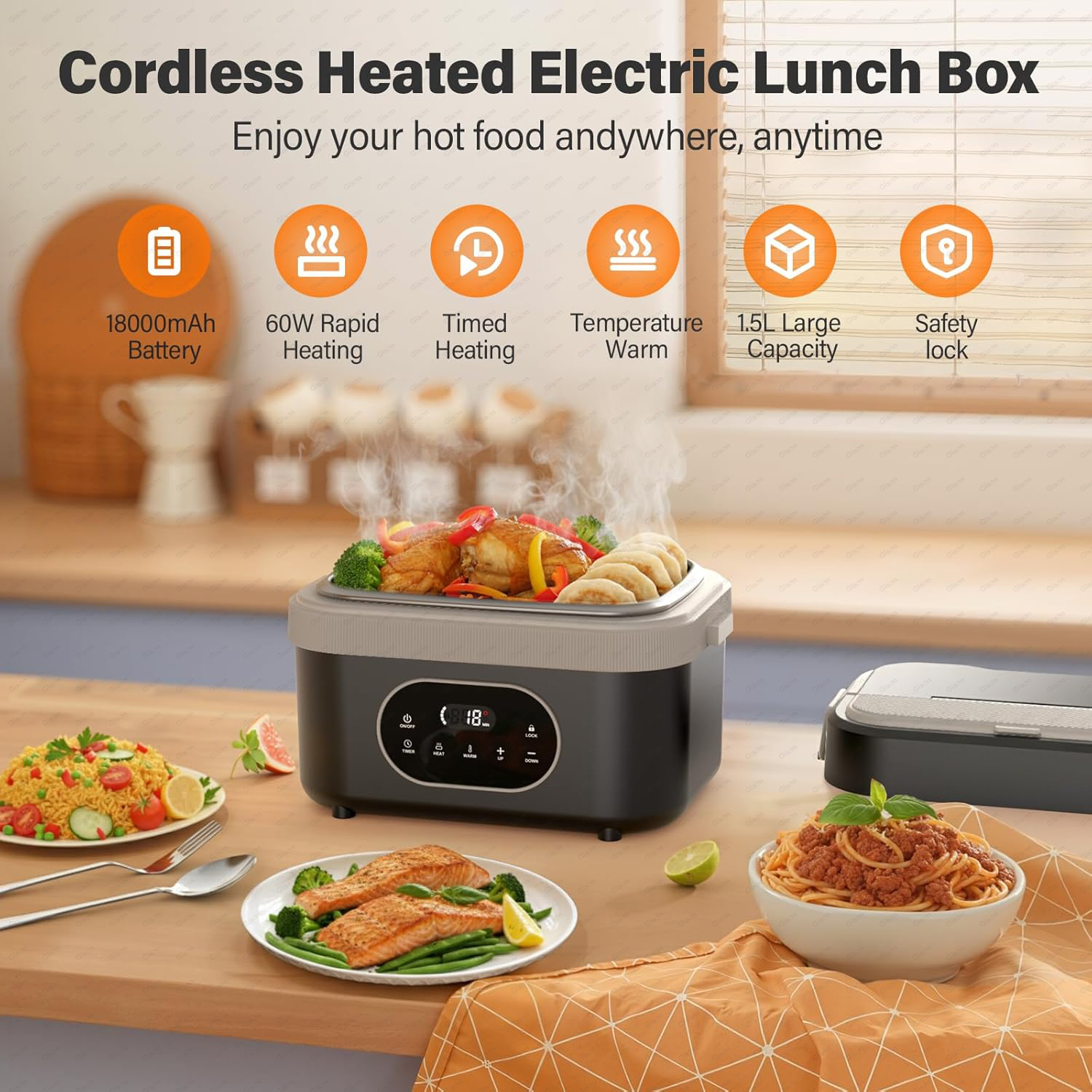 Gison 1.5L Electric Heated Lun - Food Storage Warmer のレビューと価格