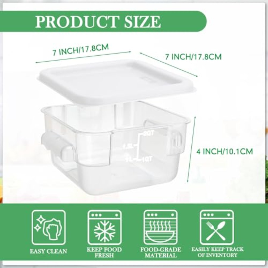 8 Pcs 2 Quart Food Storage Con - Food Storage Quart Containers のレビューと価格