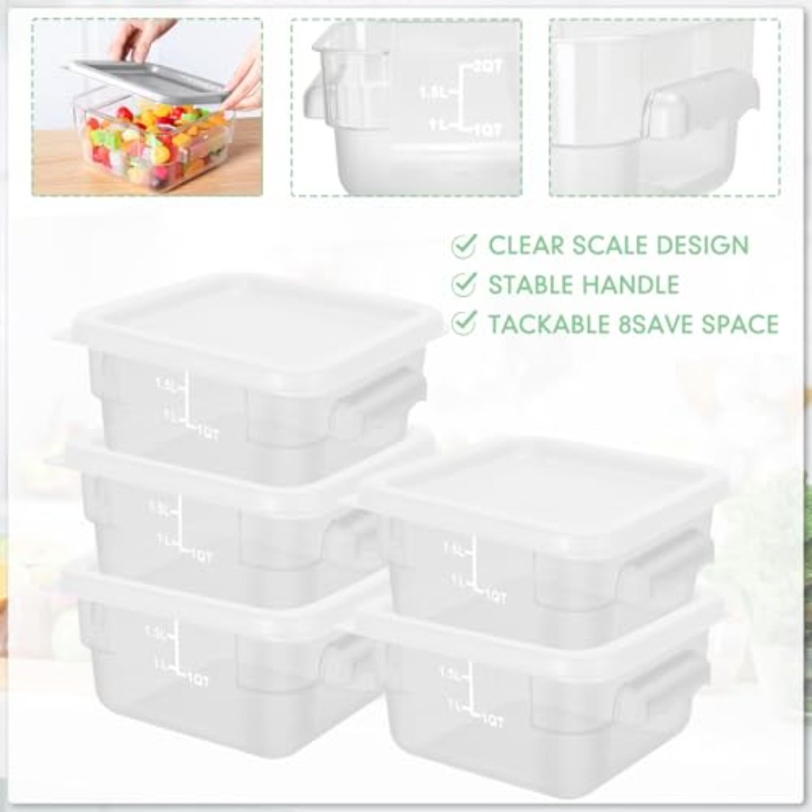 8 Pcs 2 Quart Food Storage Con - Food Storage Quart Containers のレビューと価格
