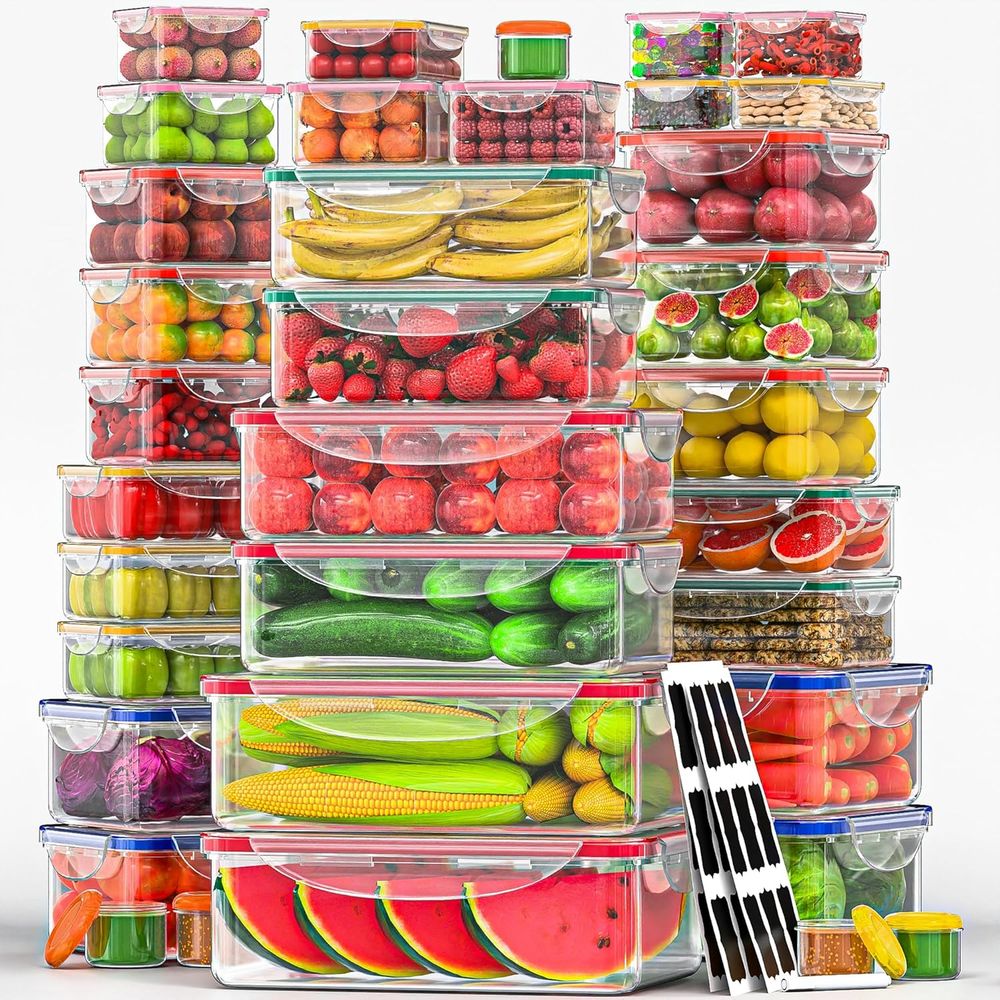 70 Pcs Large Food Storage Cont - Food Storage Containers Set のレビューと価格