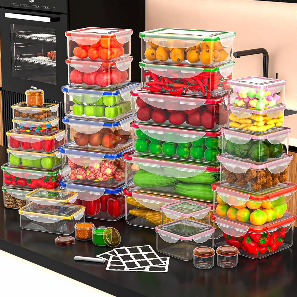 70 Pcs Large Food Storage Cont - Food Storage Containers Set のレビューと価格