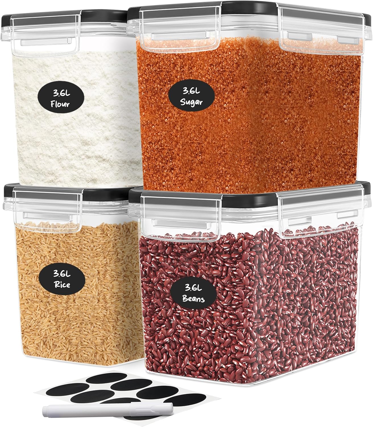 Flour Sugar Storage Containers - Food Storage Containers Set のレビューと価格
